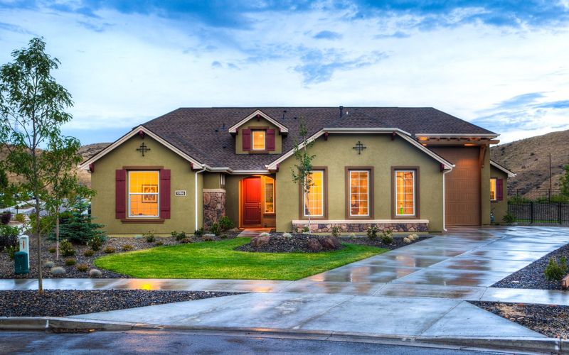 Home exterior at dusk, ready for turnover